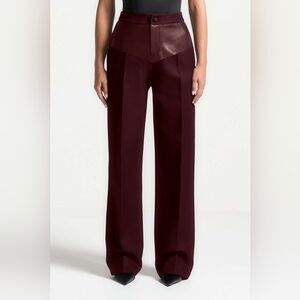 Faux Leather Patchwork Trousers